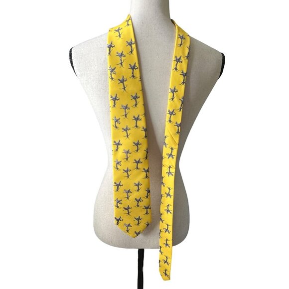 GIANT MICROBES TIE Drew Oliver YELLOW GRAY SCIENCE SILK STANDARD - Picture 1 of 5